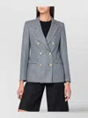 Tagliatore Double-breasted Jacket In Prince Of Wales Wool In Gray