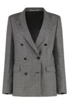 Tagliatore Double-breasted Wool Jacket In Gray
