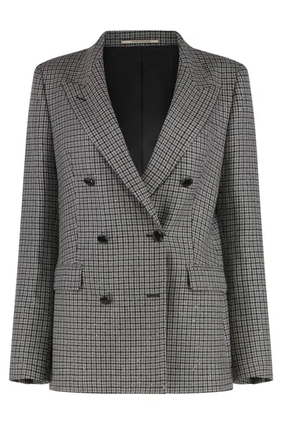 Tagliatore Double-breasted Wool Jacket In Gray