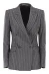 Tagliatore Double-breasted Wool Jacket In Gray