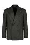 Tagliatore Double-breasted Wool Jacket In Green
