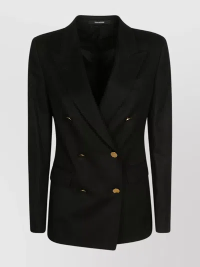 TAGLIATORE DOUBLE-BREASTED WOOL JACKET PEAK LAPELS