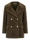 Tagliatore Double-breasted Wool Short Coat In Green