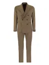 Tagliatore Double-breasted Wool Suit In Brown