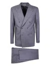 Tagliatore Double-breasted Wool Suit In Purple