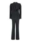 Tagliatore Double-breasted Peak-lapel Suit In Black