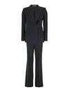 Tagliatore Double-breasted Peak-lapel Suit In Black
