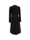 Tagliatore Jole Double-breasted Belted Coat In Black