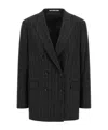Tagliatore Double-breasted Jacket With Herringbone Pattern In Black