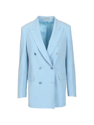 Tagliatore Oversized Blazer Jackets Light Blue