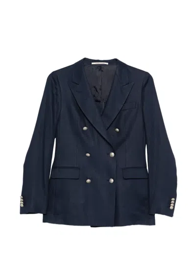 Tagliatore Double-breasted Blazer In Blue