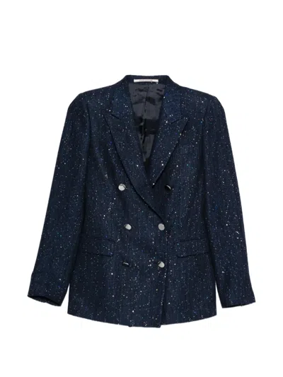 Tagliatore Double-breasted Blazer In Blue