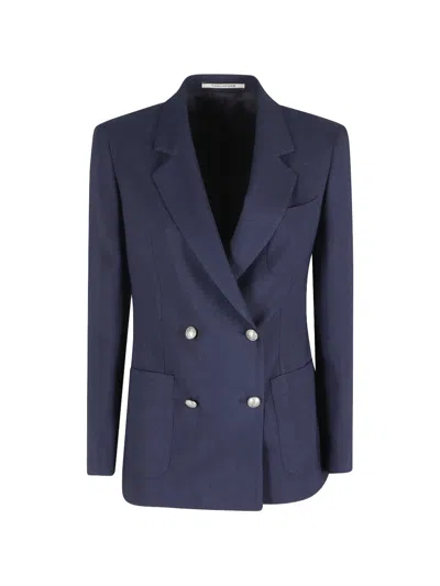 Tagliatore Double-breasted Blazer In Blue