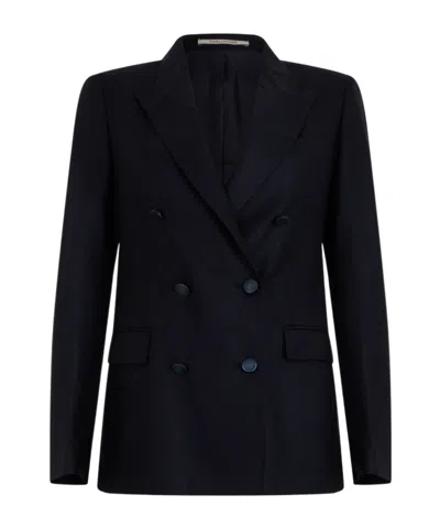 Tagliatore Double-breasted Blazer In Black
