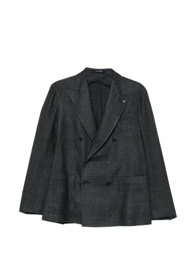 Tagliatore Long-sleeved Suit Jacket In Gray