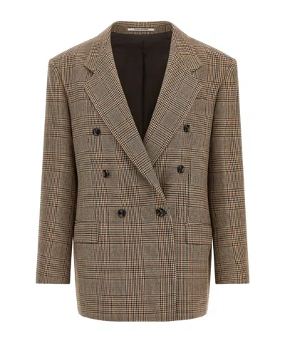 Tagliatore Double-breasted Blazer In Brown