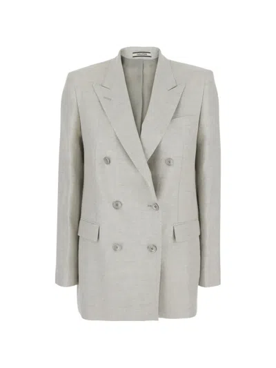 Tagliatore Double-breasted Blazer In Gray