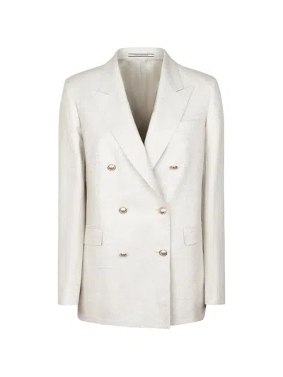 Tagliatore Double-breasted Blazer In Gray