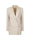 Tagliatore Double-breasted Blazer In Neutral