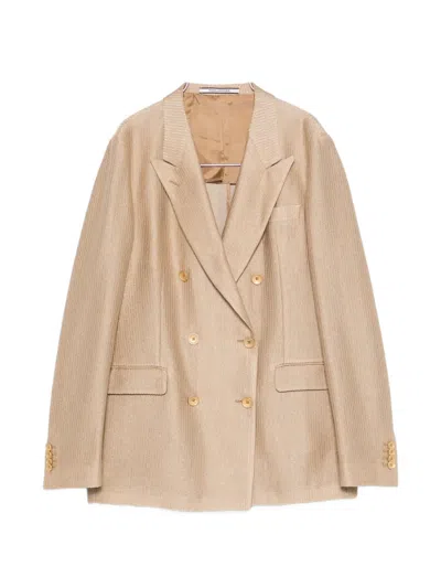 Tagliatore Double-breasted Blazer In Neutral