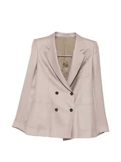 Tagliatore Double-breasted Blazer In Neutral