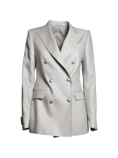 Tagliatore Double-breasted Blazer In Neutral