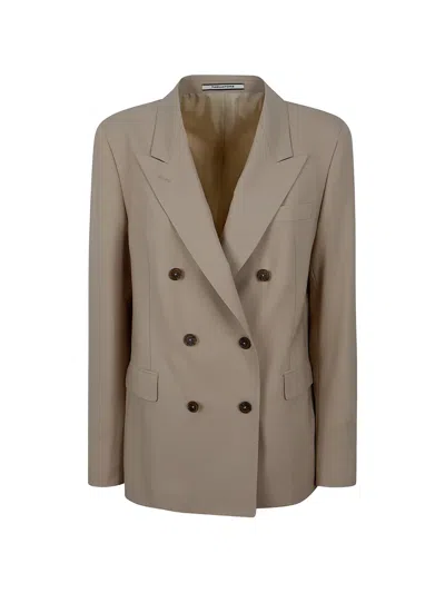 Tagliatore Double-breasted Blazer In Neutral