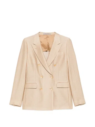 Tagliatore Double-breasted Blazer In Neutral