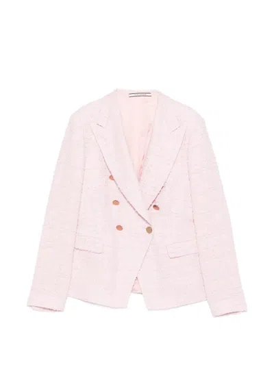 Tagliatore Double-breasted Blazer In Pink