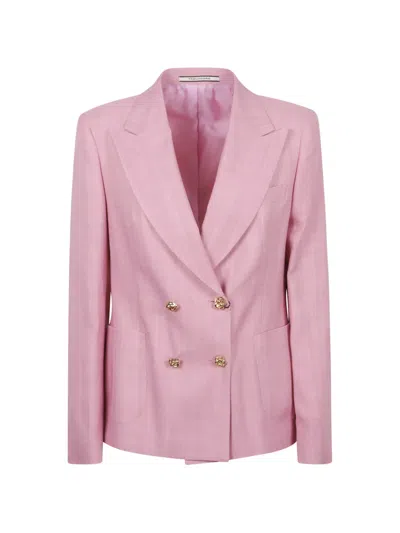 Tagliatore Double-breasted Blazer In Pink