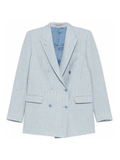 Tagliatore Double-breasted Blue Wool Jasmine Blazer