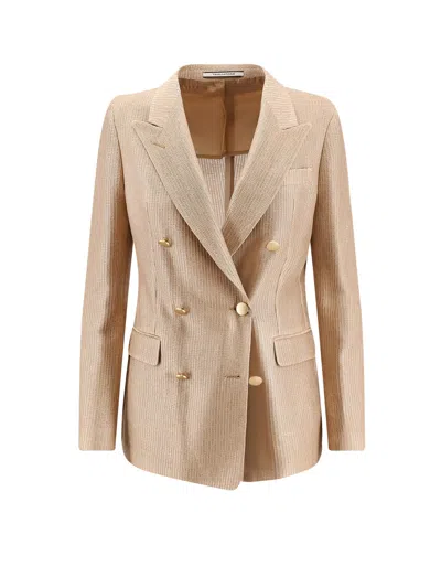 Tagliatore Double-breasted Buttoned Blazer In Neutral