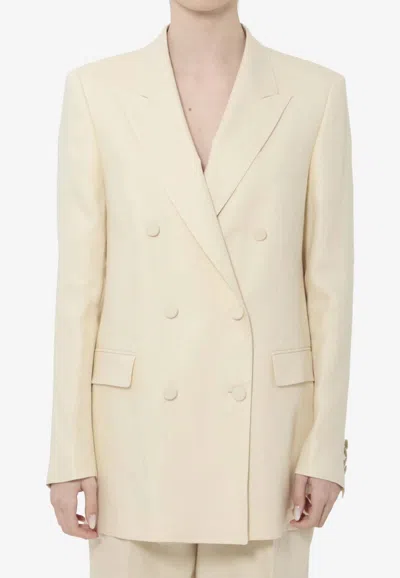 Tagliatore Double-breasted Buttoned Blazer In Yellow