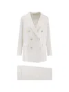 Tagliatore Double-breasted Buttoned Suit In White