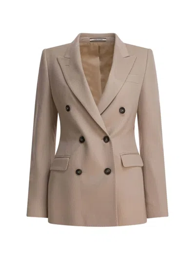 Tagliatore Tailored Jackets With Back Vent And Double-breasted Design In Brown