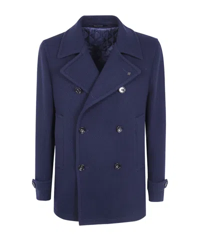 Tagliatore Double-breasted Casual Jacket In Blue
