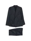 Tagliatore Double-breasted Check Suit In Black