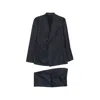 Tagliatore Double-breasted Check Suit In Blue