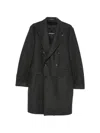 Tagliatore Double-breasted Check-pattern Coat In Gray