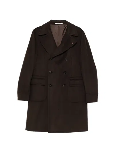 Tagliatore Double-breasted Coat In Brown