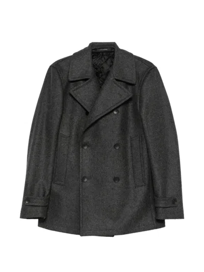 Tagliatore Double-breasted Coat In Gray