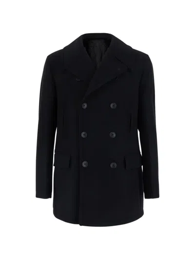 Tagliatore Double-breasted Coat In Black