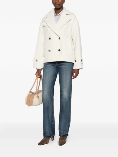 Tagliatore Double-breasted Coat In White