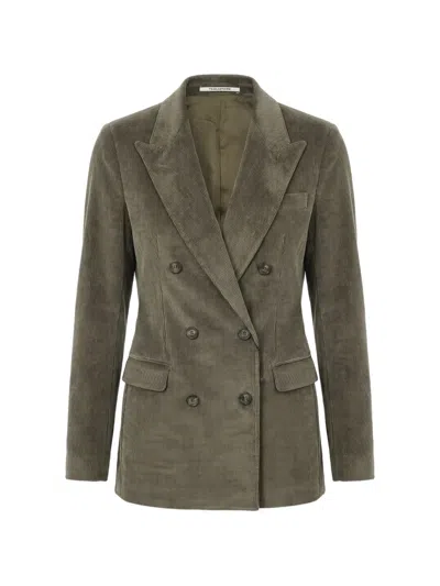 Tagliatore Double-breasted Long-sleeved Jacket In Green