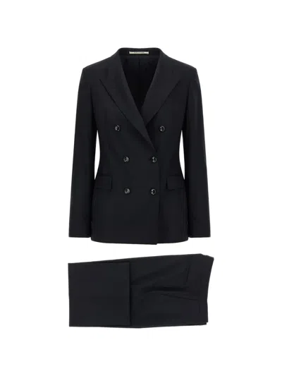 Tagliatore Double-breasted Formal Suit In Black