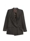 Tagliatore Doublebreasted Jacket With Herringbone Pattern In Gray