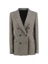 Tagliatore Double-breasted Houndstooth Suit Jacket In Grey