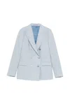 Tagliatore Double-breasted Mini Jacket With Buttoned Cuffs In Blue