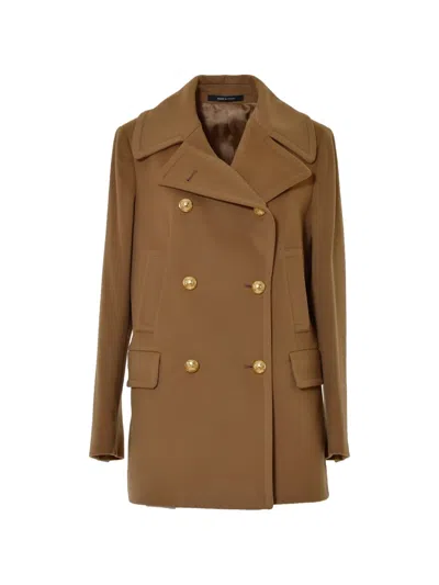 Tagliatore Double-breasted Jacket In Brown