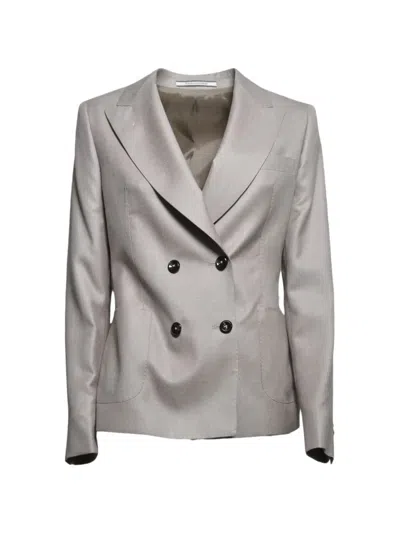 Tagliatore Double-breasted Jacket In Gray